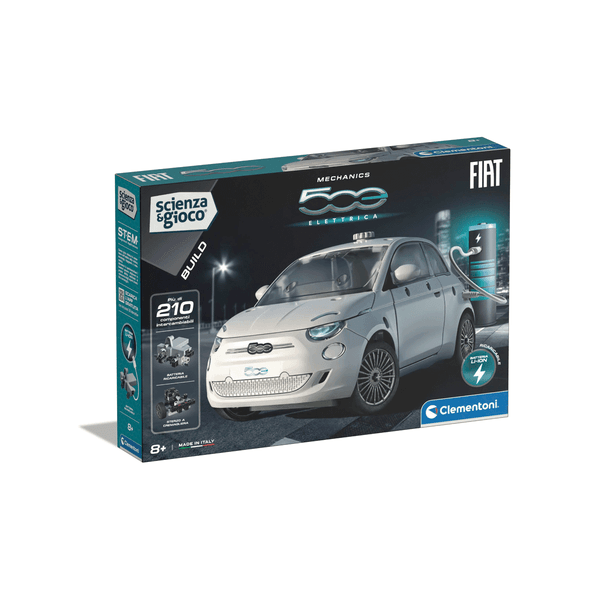 Clementoni - scienza e gioco build - fiat 500 elettrica, 19323 - CLEMENTONI, Scienza e Gioco