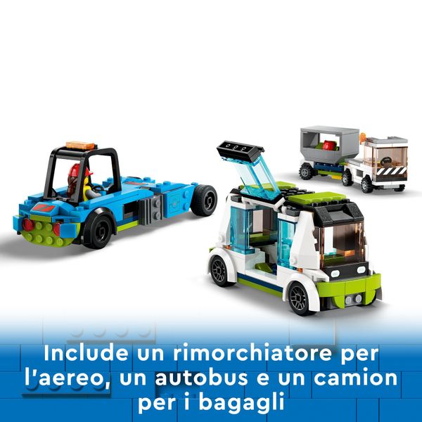 Lego city 60367 aereo passeggeri, modellino di aeroplano giocattolo da costruire con 9 minifigure e veicoli dell'aeroporto - LEGO CITY, LEGO