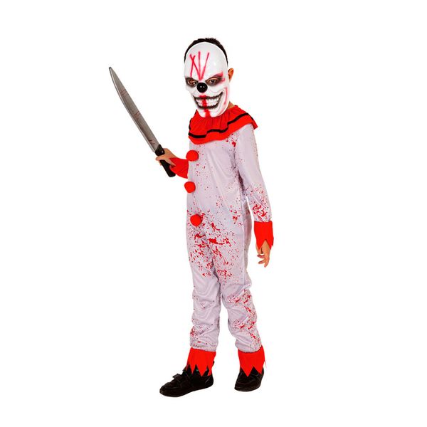Costume halloween da pagliaccio insanguinato con vestito bianco bambino - RUBIE'S