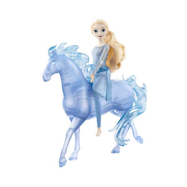 Disney frozen - elsa e nook, set con bambola con abito azzurro e creatura acquatica a forma di cavallo, ispirati al film disney frozen 2, 3+ anni, hlw58 - DISNEY PRINCESS, Disney, Frozen