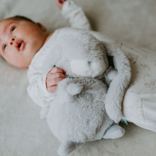 Peluche tiny nibble gray bunny 20 cm - Bunnies By The Bay