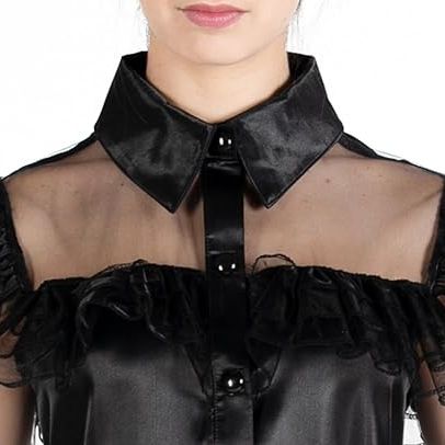 Mercoledi' addams vestito da ballo con gonna lunga e volant - MERCOLEDI