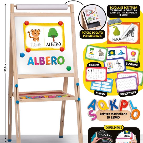 Montessori lavagnona legno cresce con te - LISCIANI