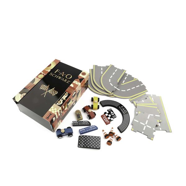 Pista macchinine di legno retrò - FAO Schwarz