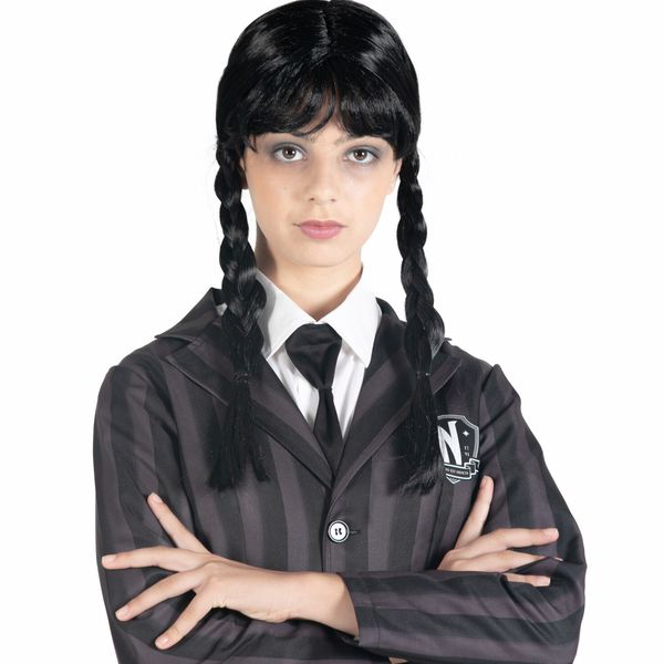 Parrucca con trecce e frangetta di mercoledi' addams - CIAO