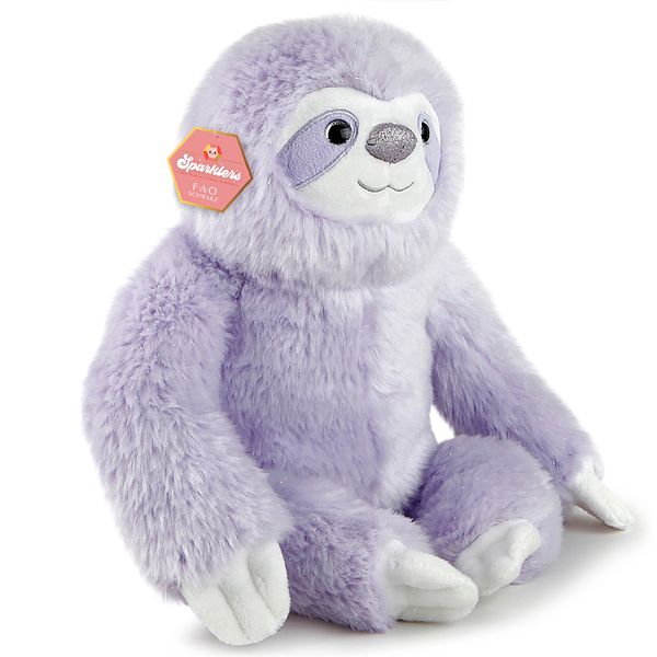 Bradipo di peluche con pelliccia glitter 25 cm - FAO Schwarz
