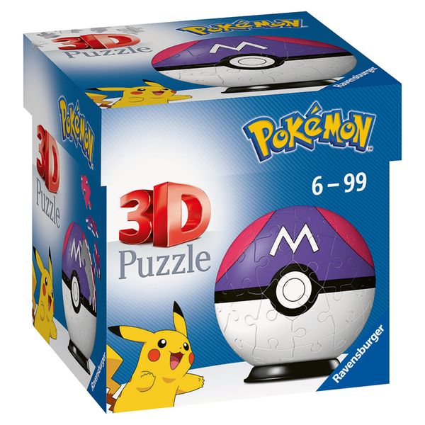 Ravensburger - 3d puzzle pokémon masterball viola, 54 pezzi, 6+ anni - POKEMON, RAVENSBURGER, RAVENSBURGER 3D PUZZLE