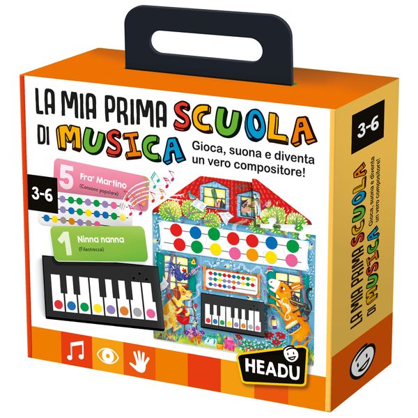 La mia prima scuola di musica. gioca, suona e crea!	designed in italy.	teacher tested - HEADU