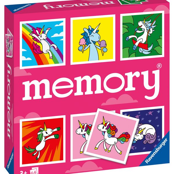 Ravensburger - memory® versione unicorns, 64 tessere, gioco da tavolo, 3+ anni - RAVENSBURGER