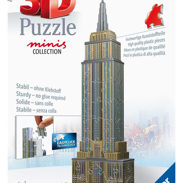 Ravensburger - 3d puzzle mini empire state building, 54 pezzi, 8 anni - RAVENSBURGER, RAVENSBURGER 3D PUZZLE