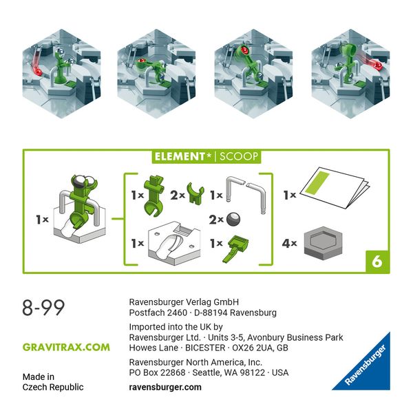 Ravensburger gravitrax scoop, gioco innovativo ed educativo stem, 8+ anni, accessorio - GRAVITRAX, RAVENSBURGER