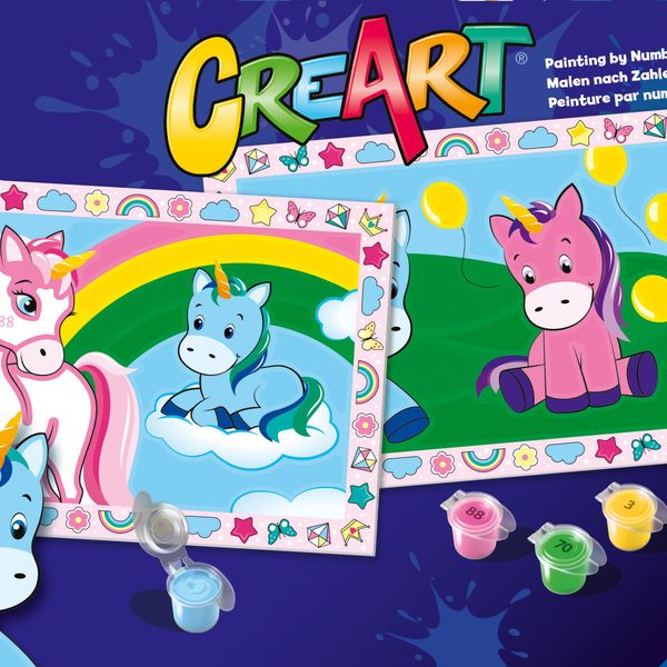 Ravensburger  - creart serie junior, mostriciattoli, kit dipingere con i numeri, gioco creativo per maschi e femmine dai 5+ anni di età - RAVENSBURGER