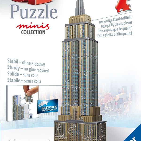 Ravensburger - 3d puzzle mini empire state building, 54 pezzi, 8 anni - RAVENSBURGER, RAVENSBURGER 3D PUZZLE