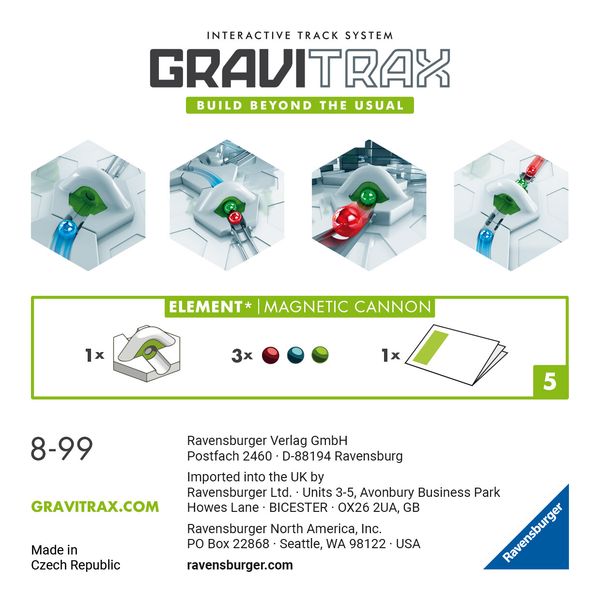 Ravensburger gravitrax magnetic cannon, gioco innovativo ed educativo stem, 8+ anni, accessorio - GRAVITRAX, RAVENSBURGER