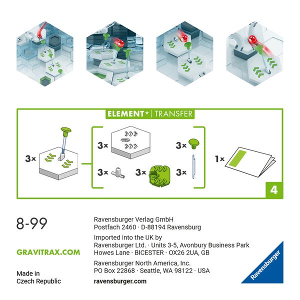 Ravensburger gravitrax transfer, gioco innovativo ed educativo stem, 8+ anni, accessorio - GRAVITRAX, RAVENSBURGER