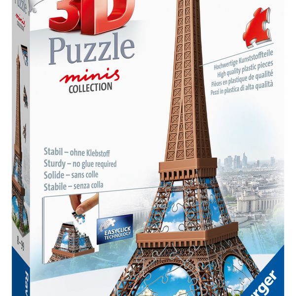 Ravensburger - 3d puzzle mini tour eiffel, 54 pezzi, 8 anni - RAVENSBURGER, RAVENSBURGER 3D PUZZLE