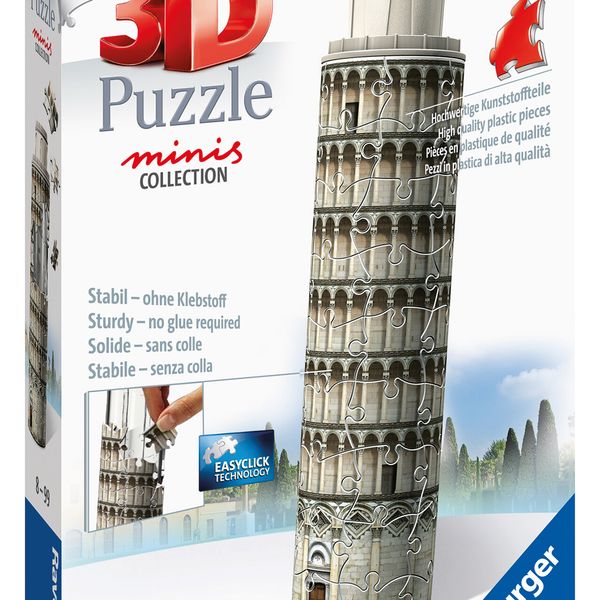 Ravensburger - 3d puzzle mini torre di pisa, 54 pezzi, 8 anni - RAVENSBURGER, RAVENSBURGER 3D PUZZLE