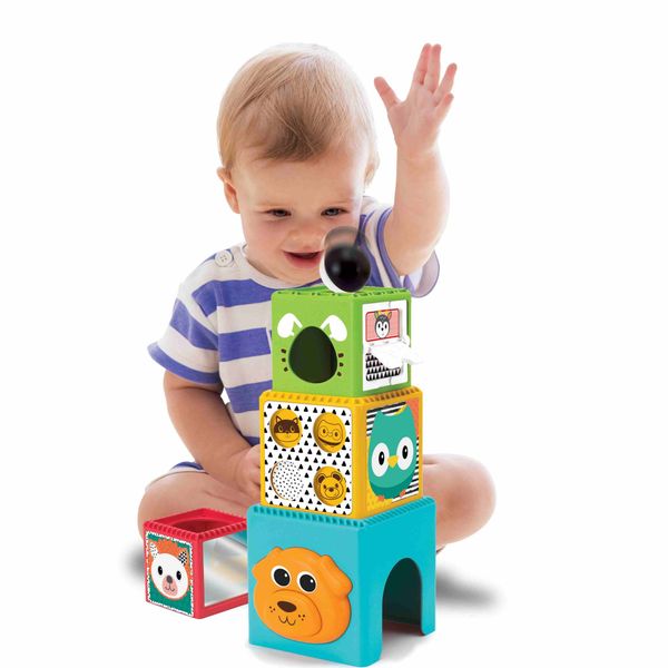 Set 2 in 1  busy stack & nest ball drop + happy hoops - B-KIDS