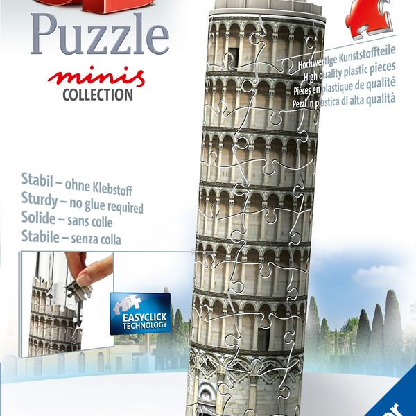 Ravensburger - 3d puzzle mini torre di pisa, 54 pezzi, 8 anni - RAVENSBURGER, RAVENSBURGER 3D PUZZLE