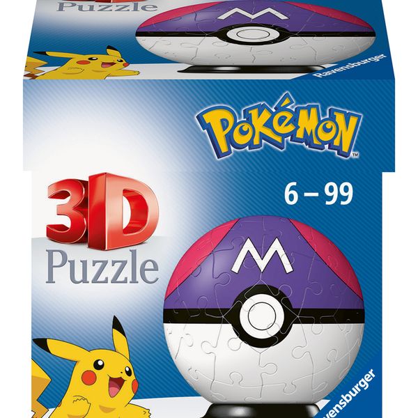 Ravensburger - 3d puzzle pokémon masterball viola, 54 pezzi, 6+ anni - POKEMON, RAVENSBURGER, RAVENSBURGER 3D PUZZLE