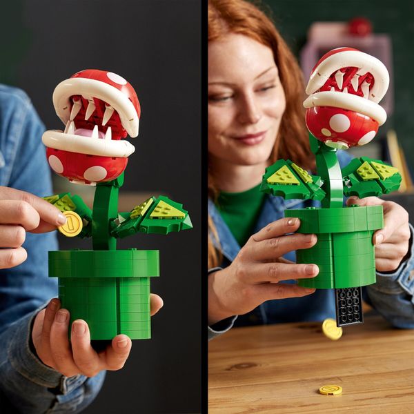 Lego super mario 71426 pianta piranha, personaggio snodabile con tubo e 2 monete, kit modellismo per adulti, idea regalo - LEGO® Super Mario™, Super Mario, LEGO