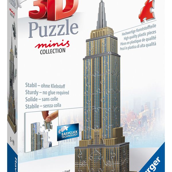 Ravensburger - 3d puzzle mini empire state building, 54 pezzi, 8 anni - RAVENSBURGER, RAVENSBURGER 3D PUZZLE