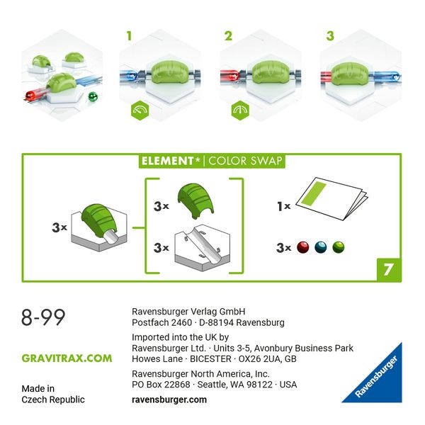 Ravensburger gravitrax color swap, gioco innovativo ed educativo stem, 8+ anni, accessorio - GRAVITRAX, RAVENSBURGER