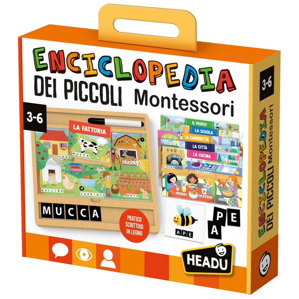 Enciclopedia dei piccoli montessori. scrivere, leggere e conoscere le parole. made in italy - HEADU