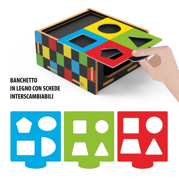 Banchetto sensoriale montessori	tanti giochi di osservazione e manualità per i più piccoli	made in italy - HEADU