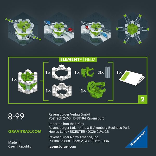 Ravensburger gravitrax professional helix - elica, gioco innovativo ed educativo stem, 8+ anni, accessorio - GRAVITRAX, RAVENSBURGER