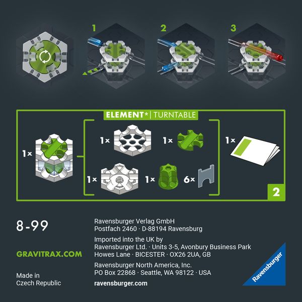 Ravensburger gravitrax professional turntable - cambiadirezione, gioco innovativo ed educativo stem, 8+ anni, accessorio - GRAVITRAX, RAVENSBURGER