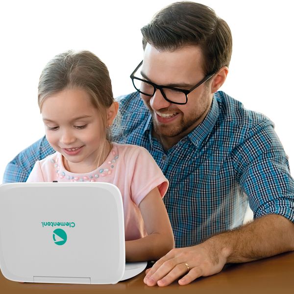 Space laptop clementoni interattivo educativo per bambini - 45 attività - schermo lcd retroilluminato - apprendimento lingua inglese - CLEMENTONI
