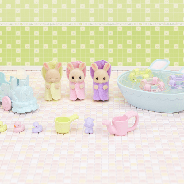 Sylvanian families - set pronti per giocare - set bagnetto dei trigemini - SYLVANIAN FAMILIES