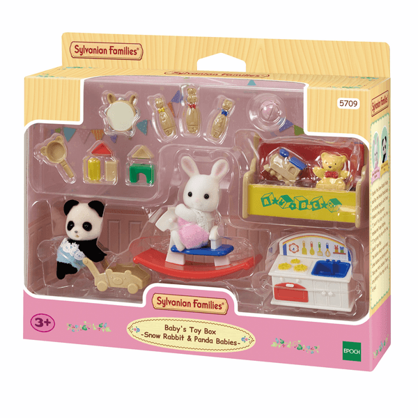 Sylvanian families - personaggi collezionabili -scatola dei giochi per bebè – bebè coniglio neve e bebè panda - SYLVANIAN FAMILIES