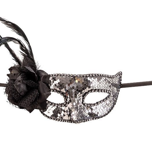 Maschera in plastica con paillettes in diverse varianti - 