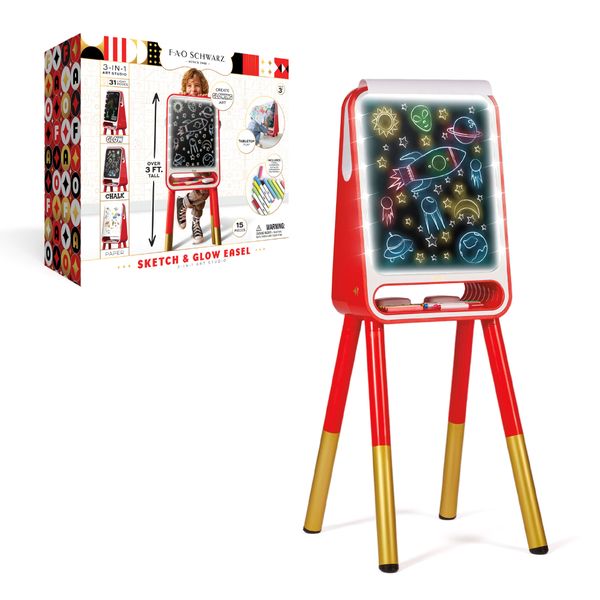 Lavagnetta con cavalletto sketch & glow 3-in-1 art studio - FAO Schwarz