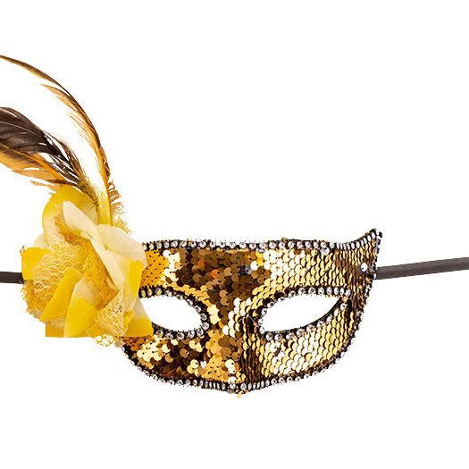 Maschera in plastica con paillettes in diverse varianti - 