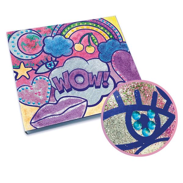 Glitter & diamond artist mitama, quadretto adesivo a4 c/pol. glitter + gemme - MITAMA