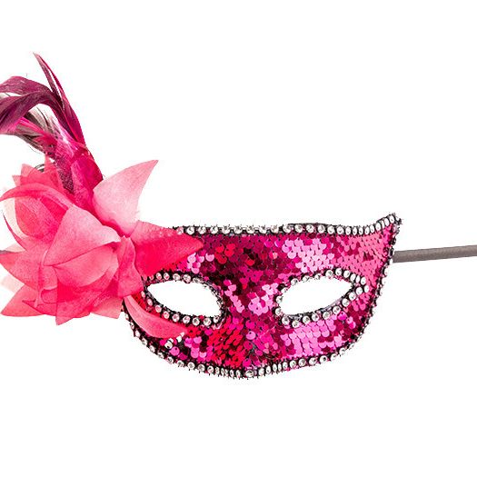 Maschera in plastica con paillettes in diverse varianti - 