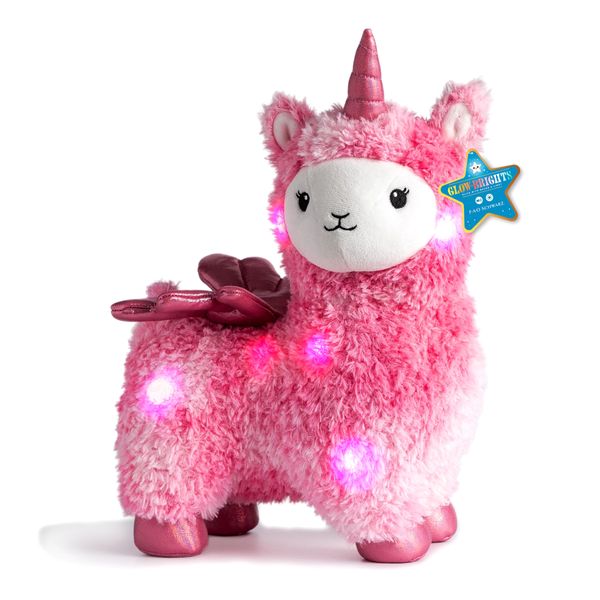 Peluche llamacorn rosa con luci e suoni, 38 cm - FAO Schwarz