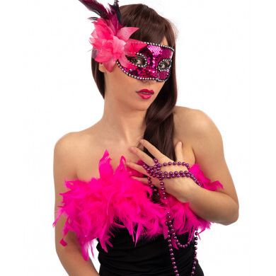 Maschera in plastica con paillettes in diverse varianti - 