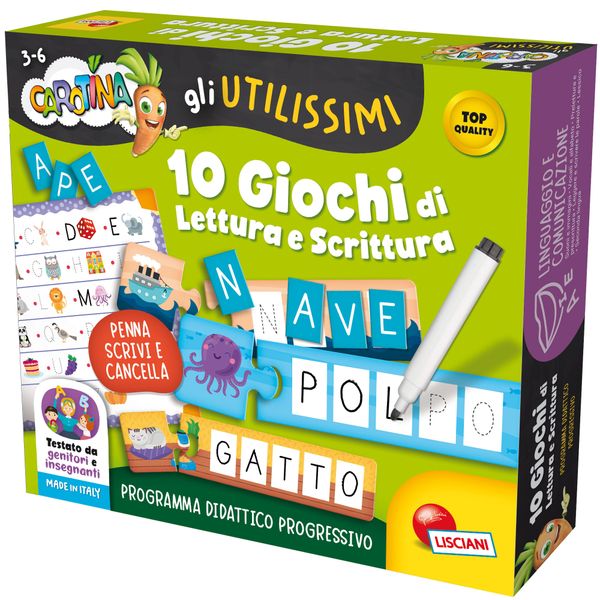 Carotina gli utilissimi 10 giochi di lettura e scrittura - LISCIANI