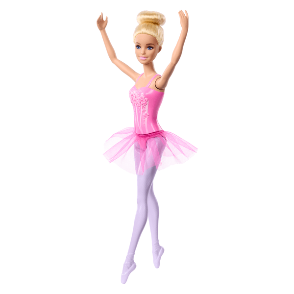 Barbie ballerina base, bambola snodata con tutù e chignon - Barbie