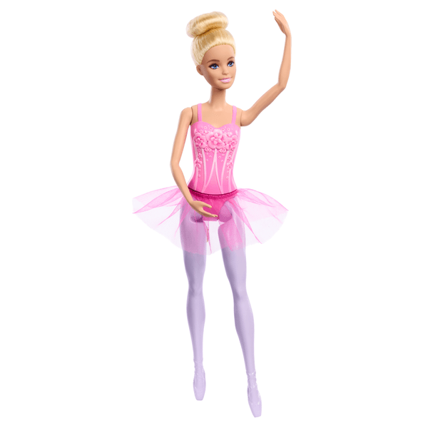 Barbie ballerina base, bambola snodata con tutù e chignon - Barbie