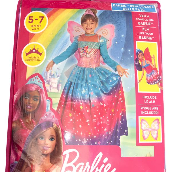 Costume originale barbie fairy con ali e coroncina disponibile in diverse taglie - Barbie