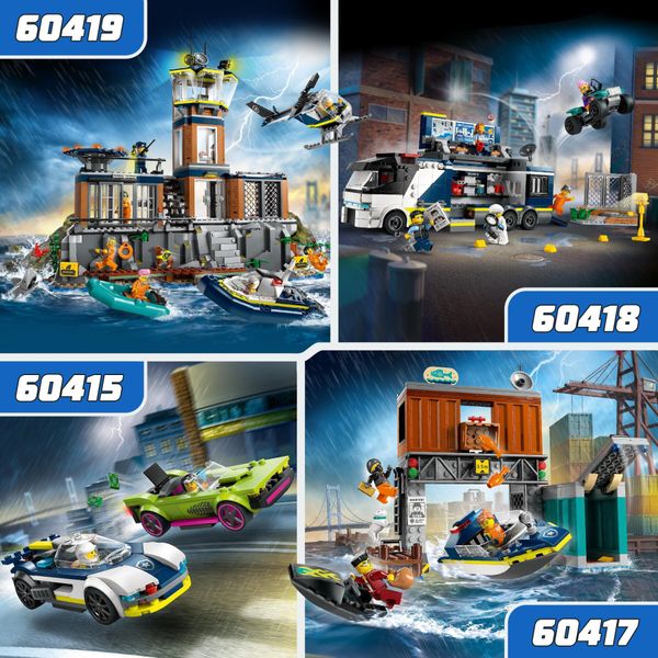 Lego city 60415 inseguimento della macchina da corsa, 2 modellini di auto della polizia, giocattolo per bambini di 6+ anni - LEGO CITY, LEGO