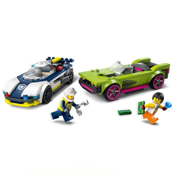 Lego city 60415 inseguimento della macchina da corsa, 2 modellini di auto della polizia, giocattolo per bambini di 6+ anni - LEGO CITY, LEGO