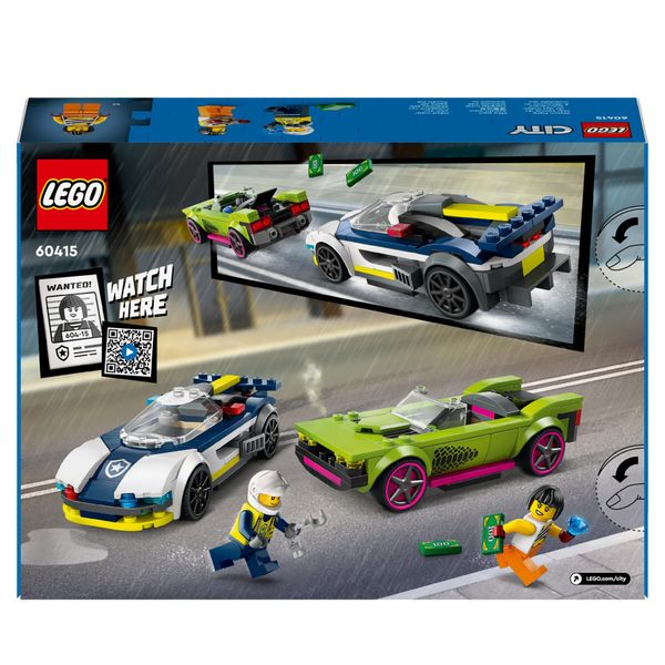Lego city 60415 inseguimento della macchina da corsa, 2 modellini di auto della polizia, giocattolo per bambini di 6+ anni - LEGO CITY, LEGO