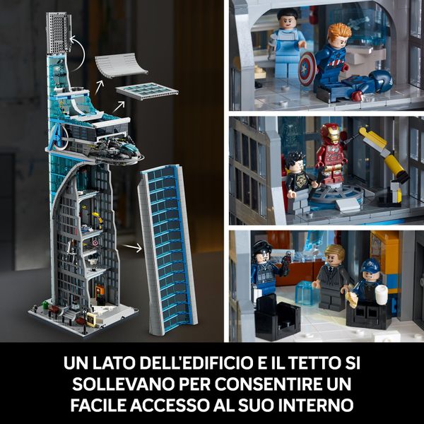 Lego marvel 76269 torre degli avengers, kit modellismo per adulti con modellino di aereo e 31 minifigure, regalo uomo o donna - LEGO SUPER HEROES, Avengers, LEGO, MARVEL