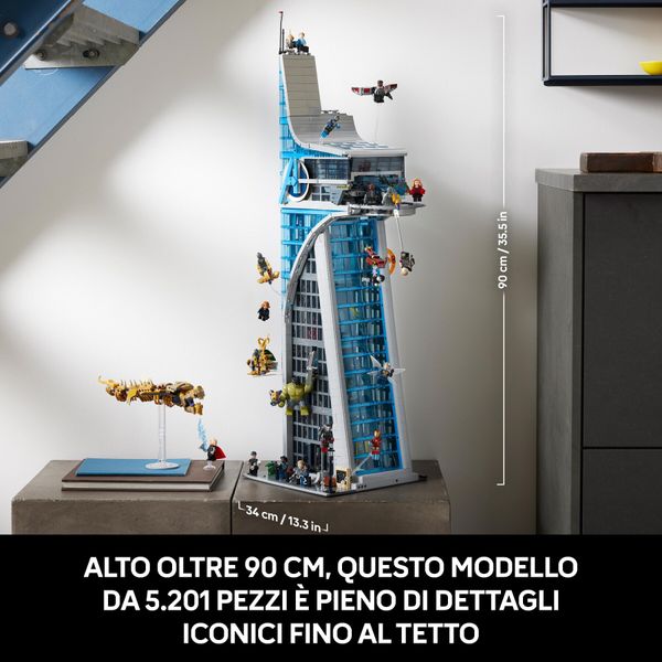 Lego marvel 76269 torre degli avengers, kit modellismo per adulti con modellino di aereo e 31 minifigure, regalo uomo o donna - LEGO SUPER HEROES, Avengers, LEGO, MARVEL